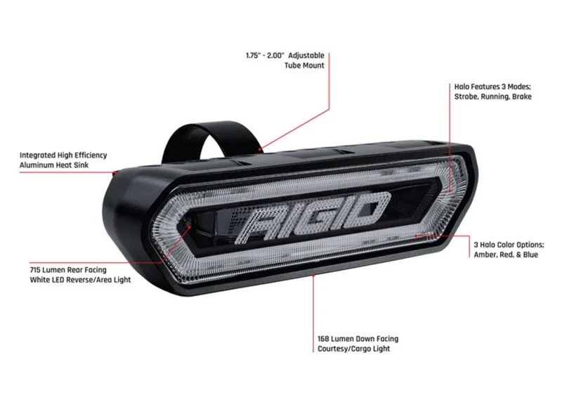 Rigid Industries Chase Tail Light Kit w/ Mounting Bracket - Blue - Image 7