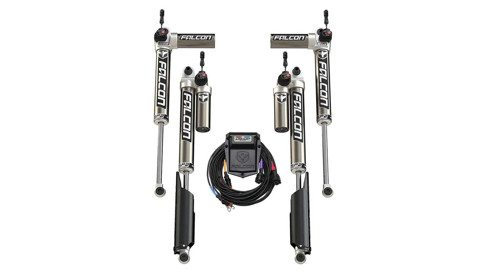 Teraflex Falcon SP2 3.5 e-Adjust Piggyback Shocks Set for 2007-2018 Jeep Wrangler JK 4WD